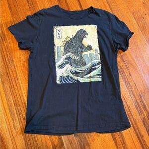 Black T-Shirt with Godzilla Print